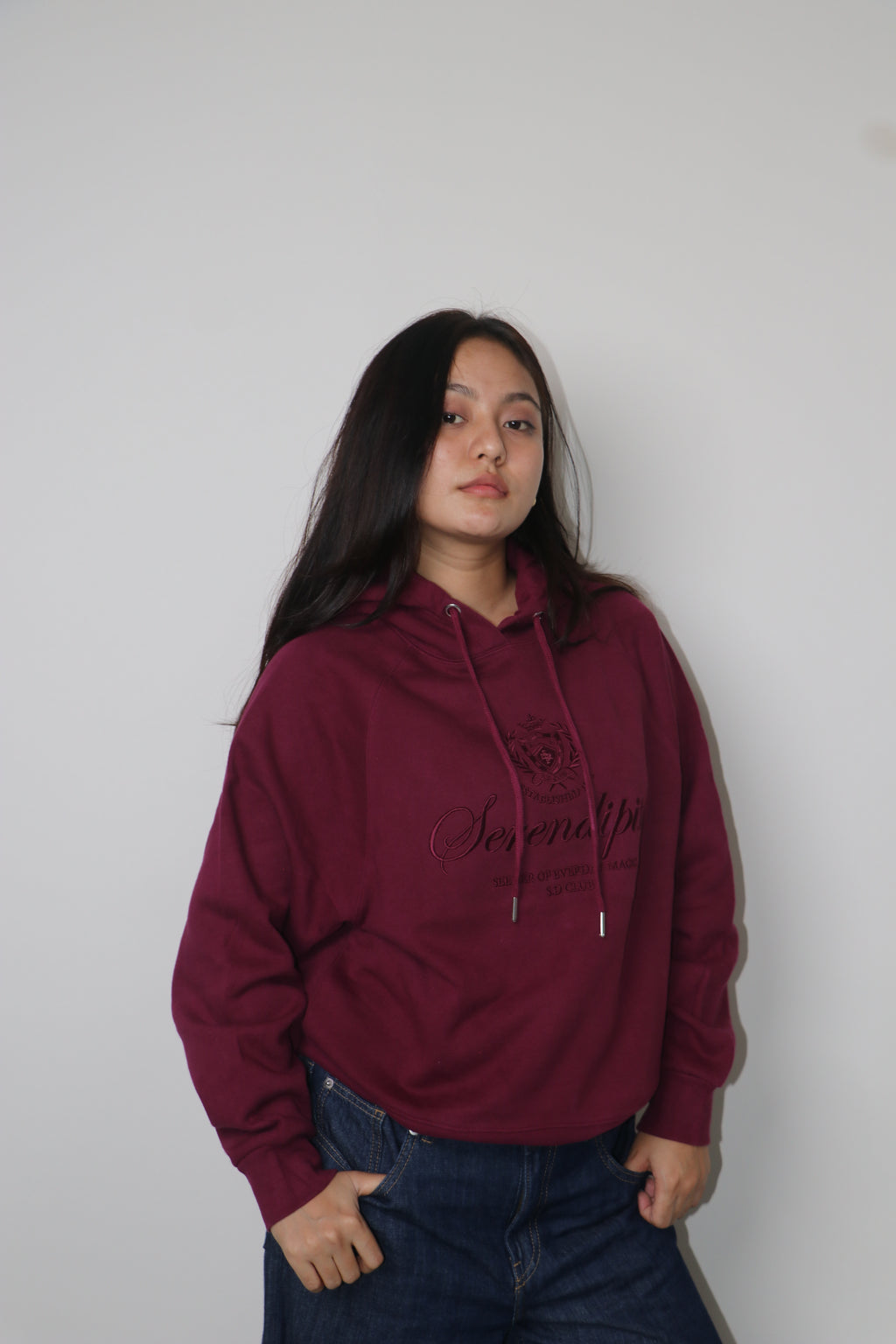 Maroon graphic Hoodie