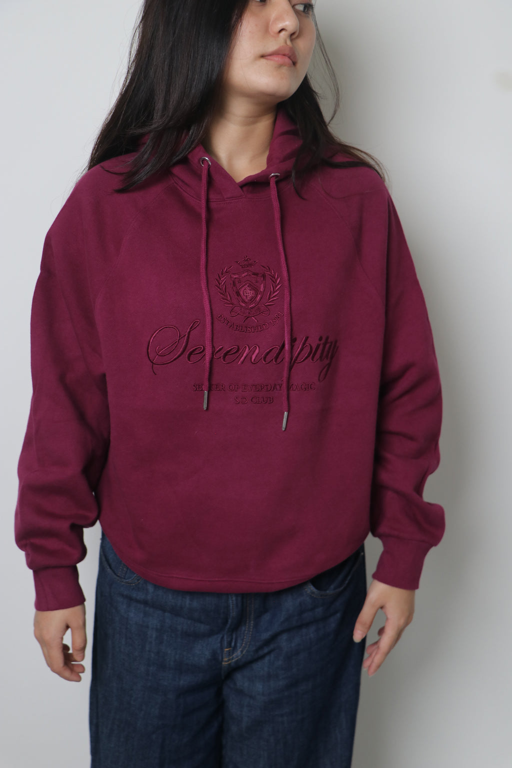 Maroon graphic Hoodie