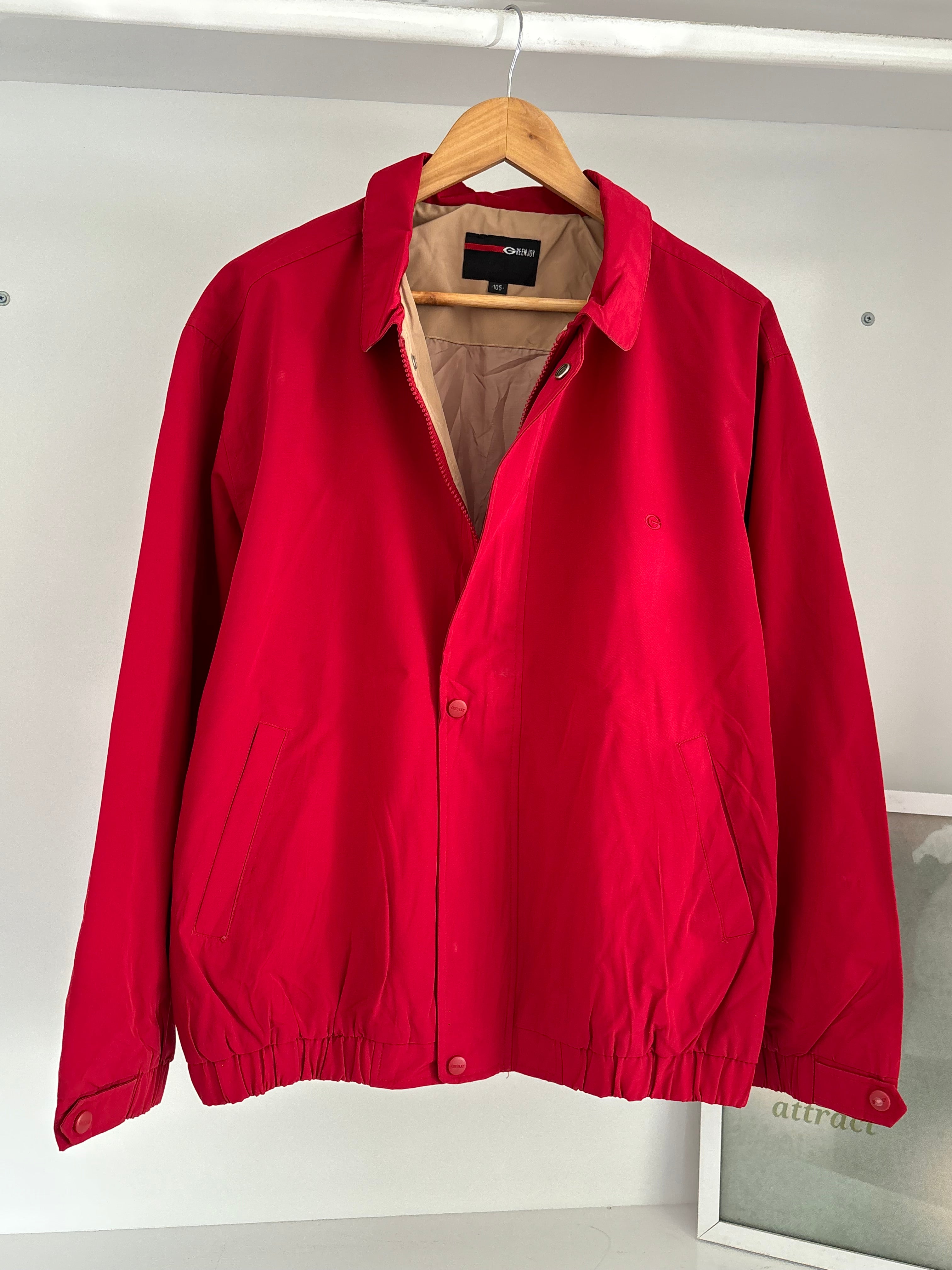 Red GEAR Zip-Up Jacket