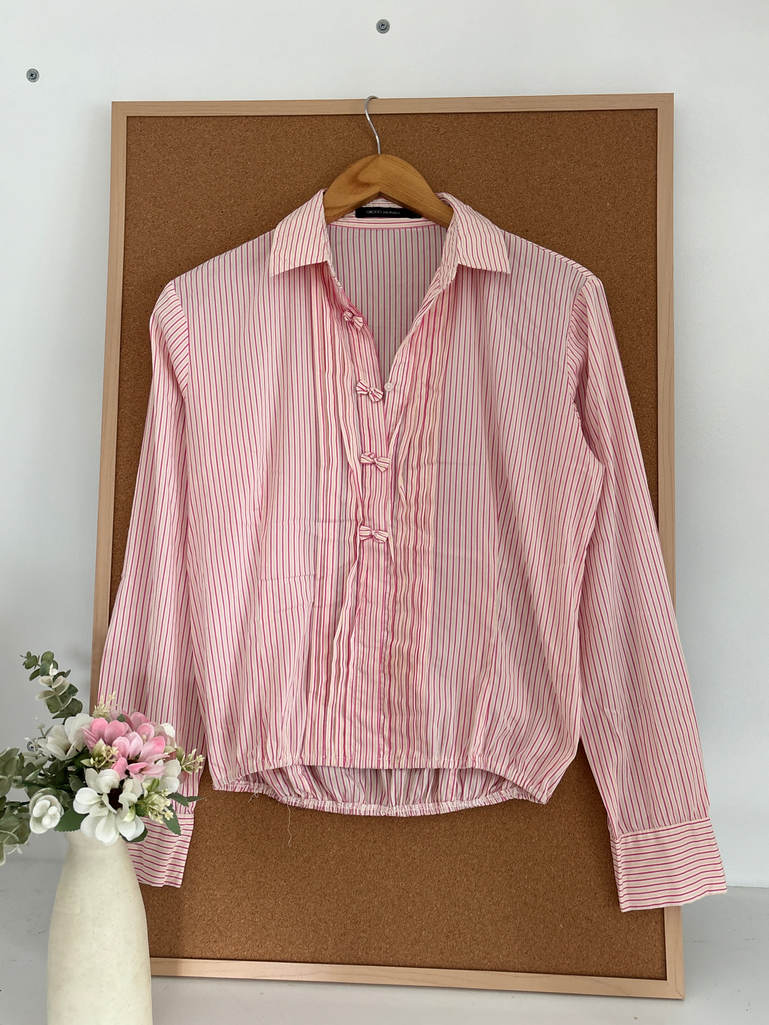 Striped bow detailing Shirt