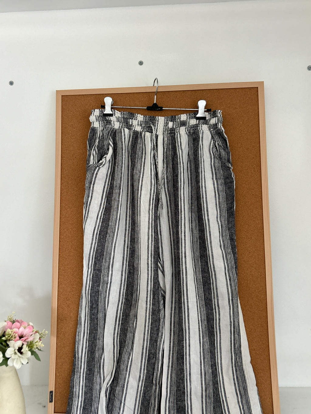 Striped linen trouser
