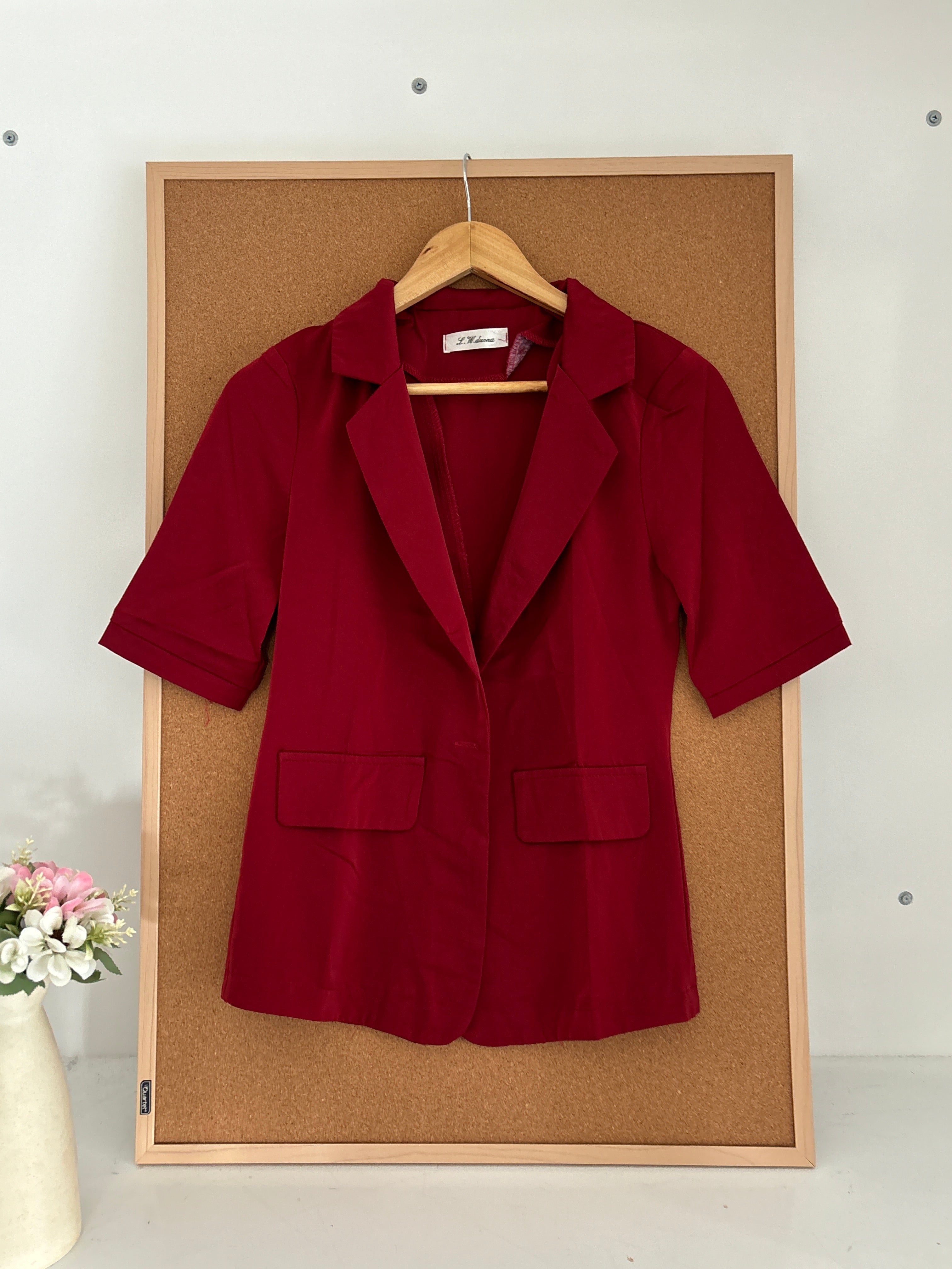 Red blazer like shirt
