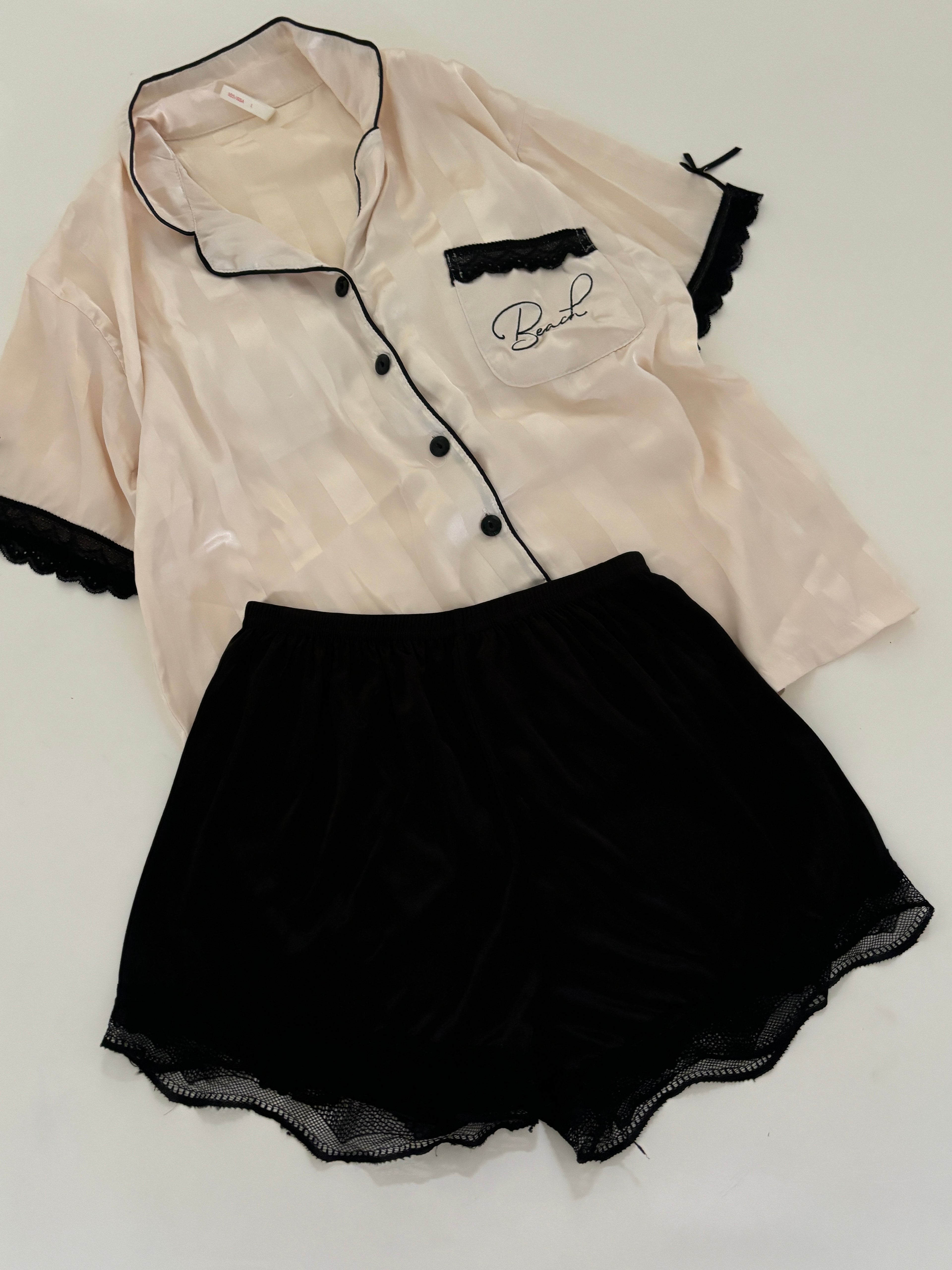 Black lacy pj set