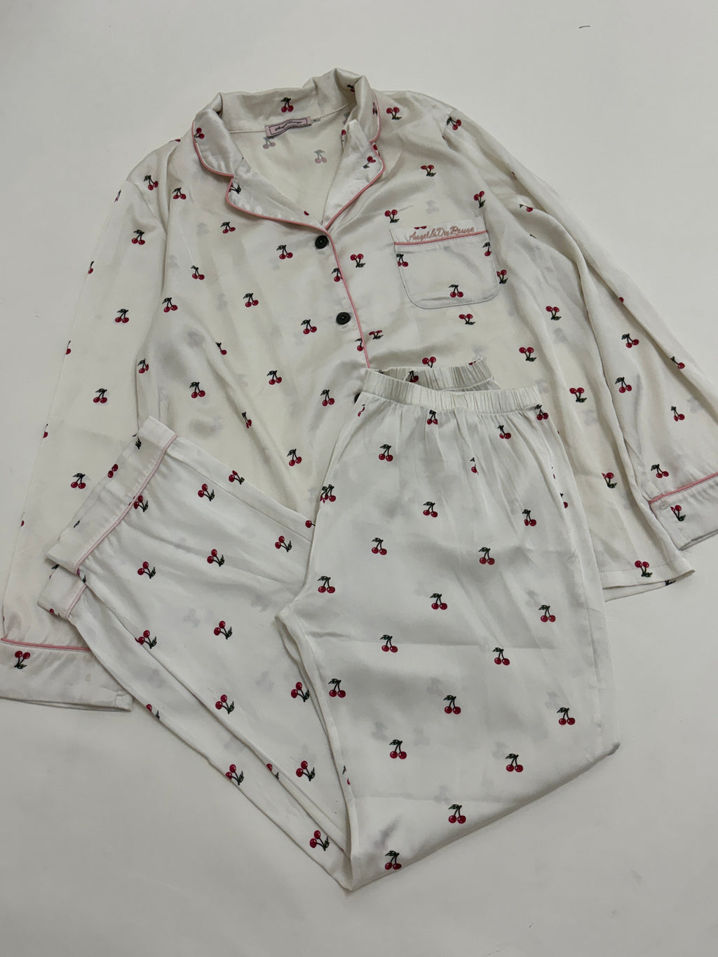 Cherry satin pjs