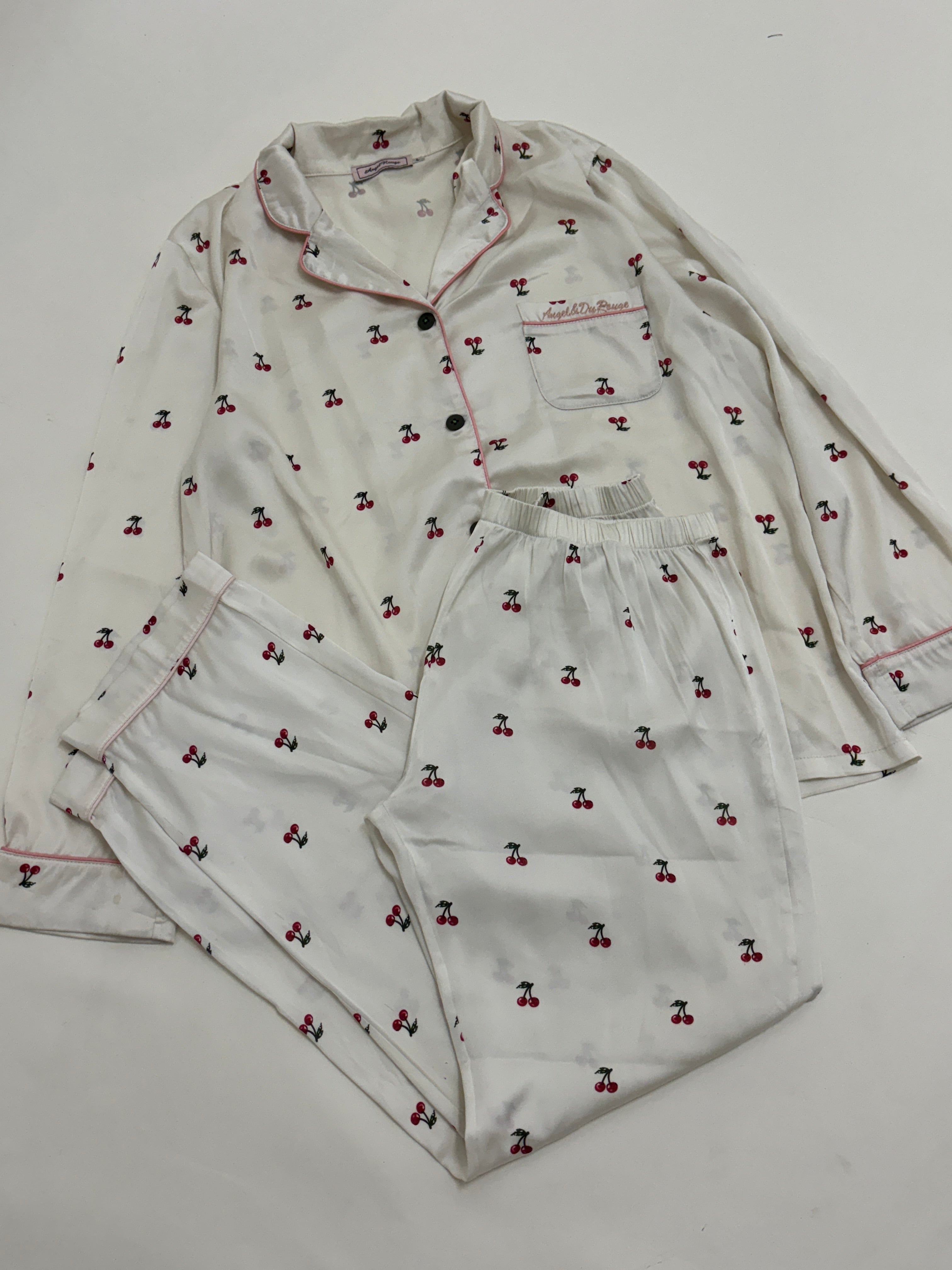 Cherry satin pjs