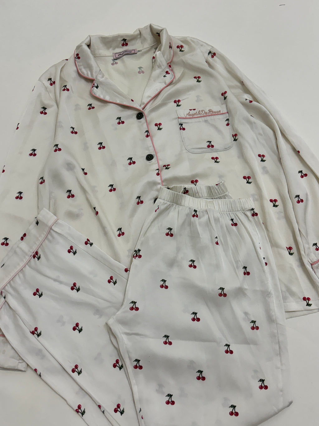 Cherry satin pjs