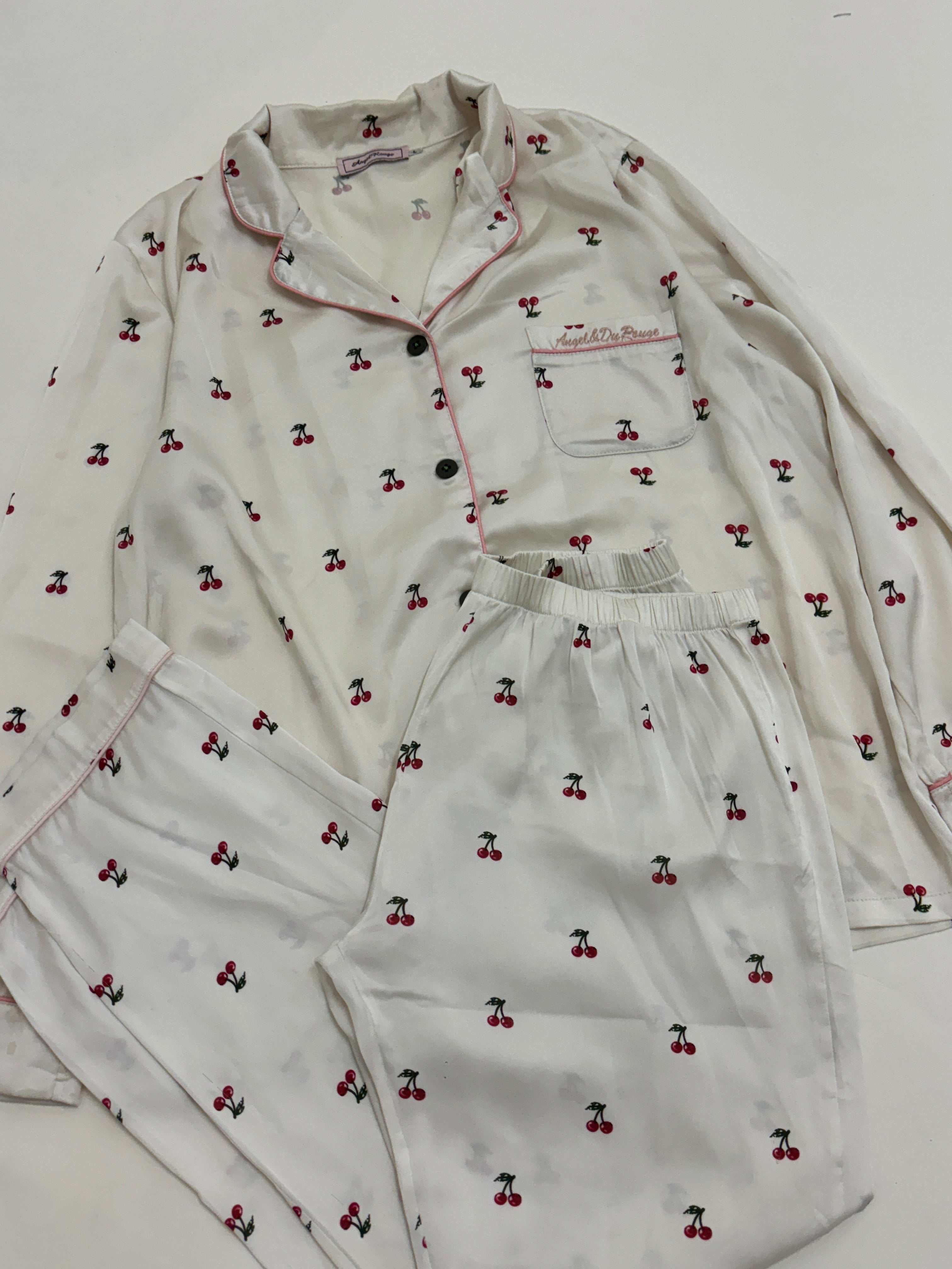 Cherry satin pjs
