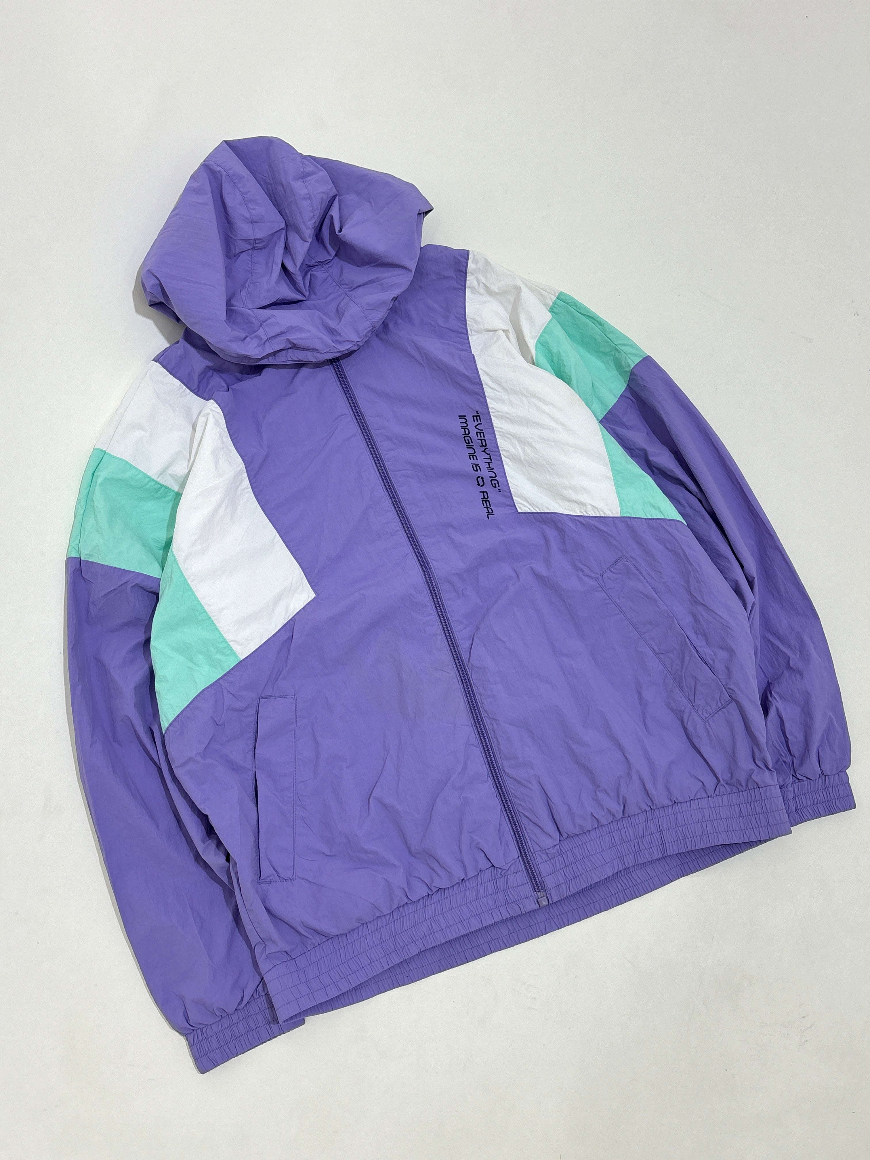 Purple Colorblock Hooded Windbreaker