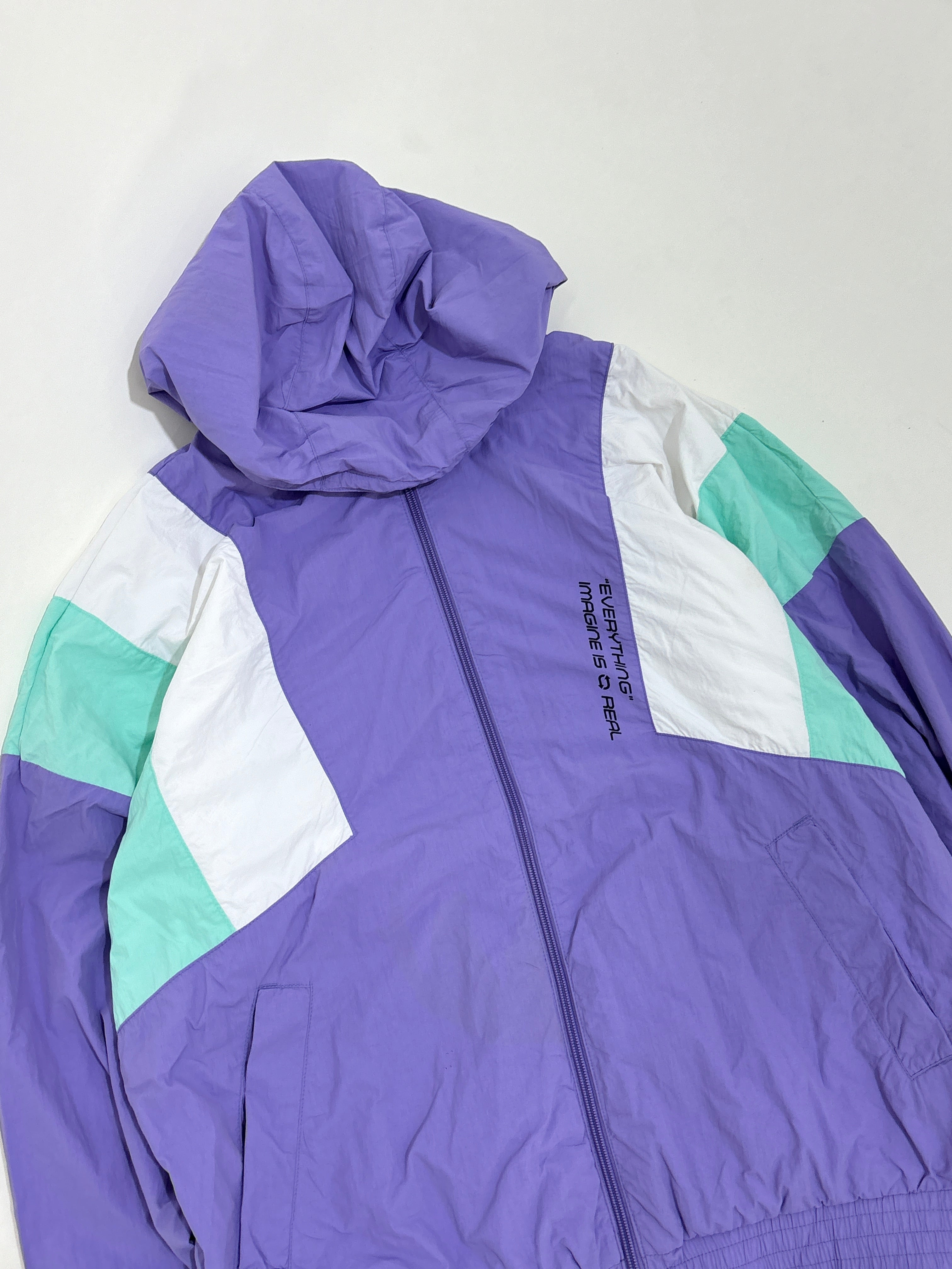 Purple Colorblock Hooded Windbreaker