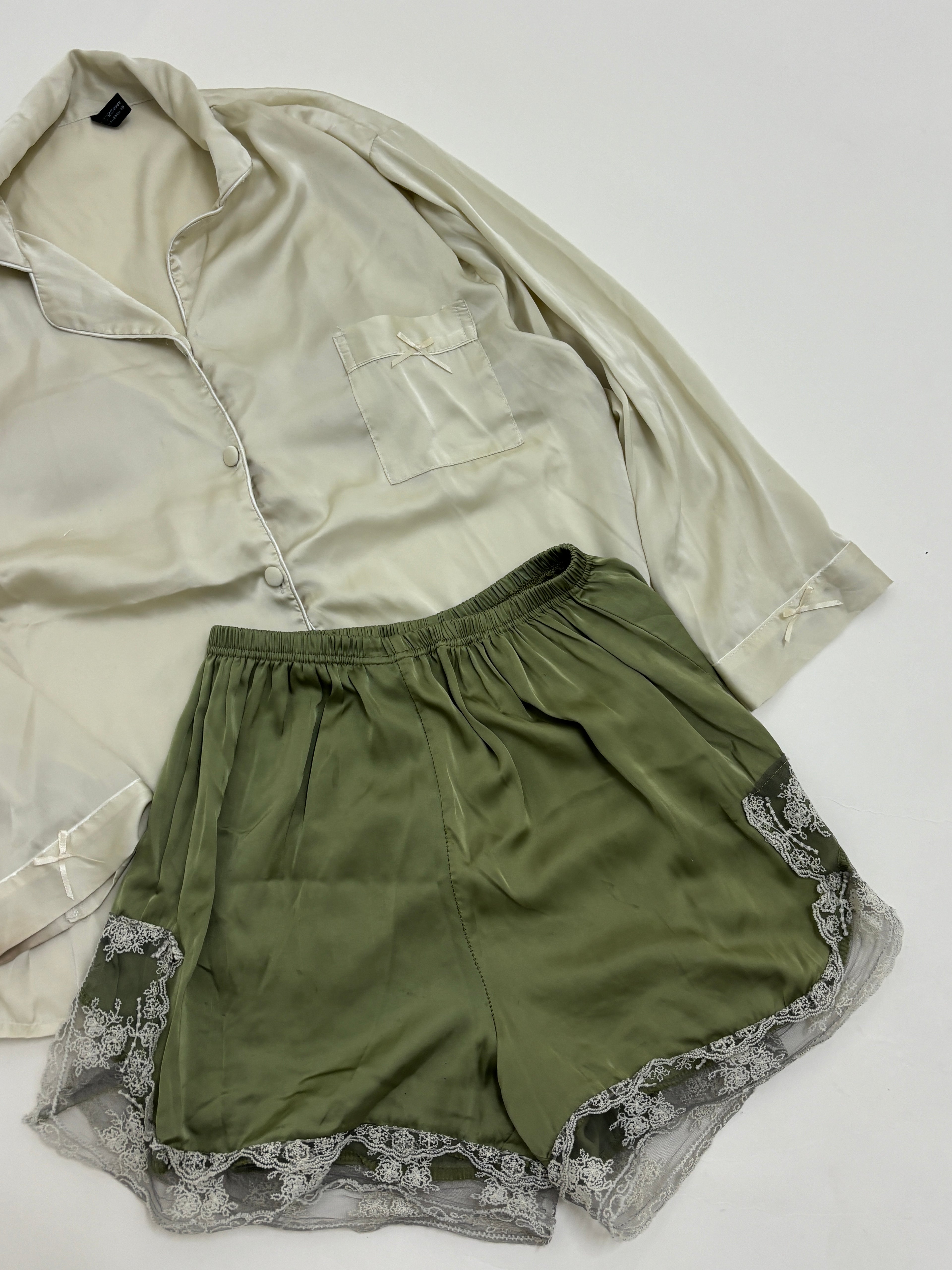 Green lacy pj set