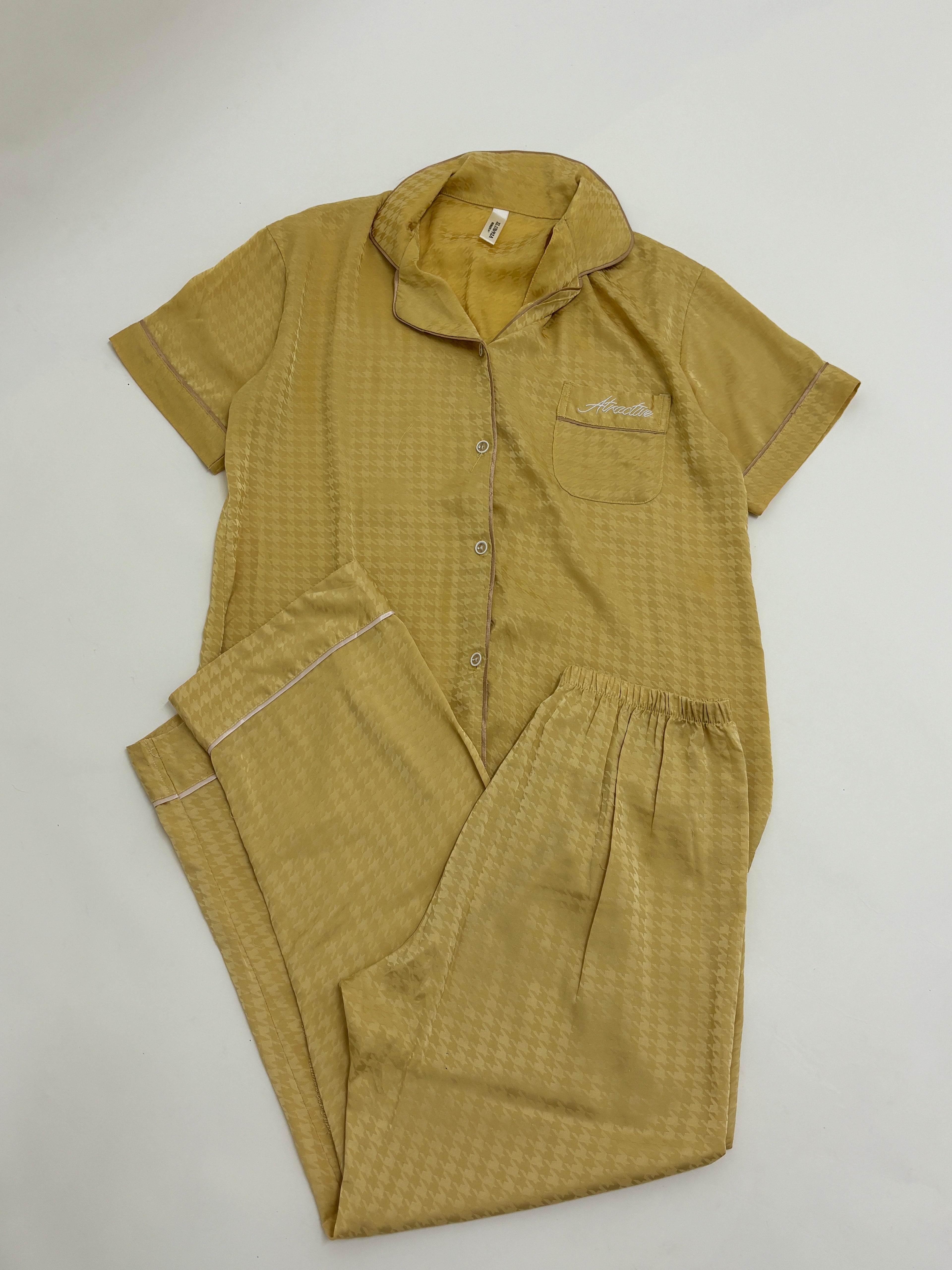 Yellow satin pj