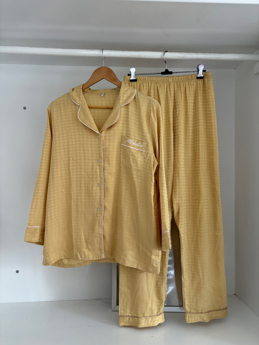Yellow satin pj