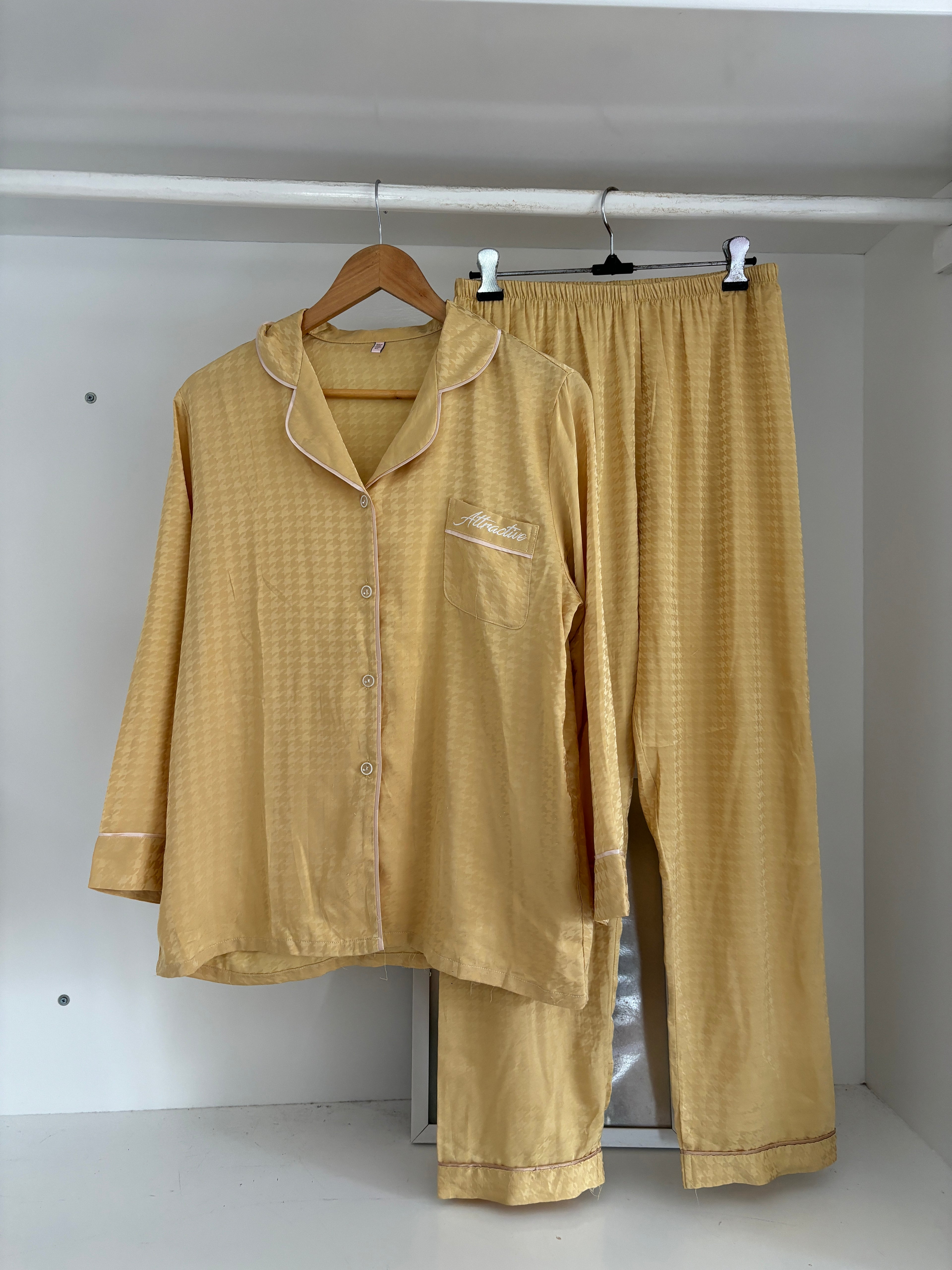 Yellow satin pj