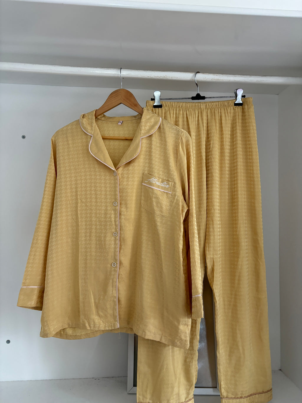 Yellow satin pj