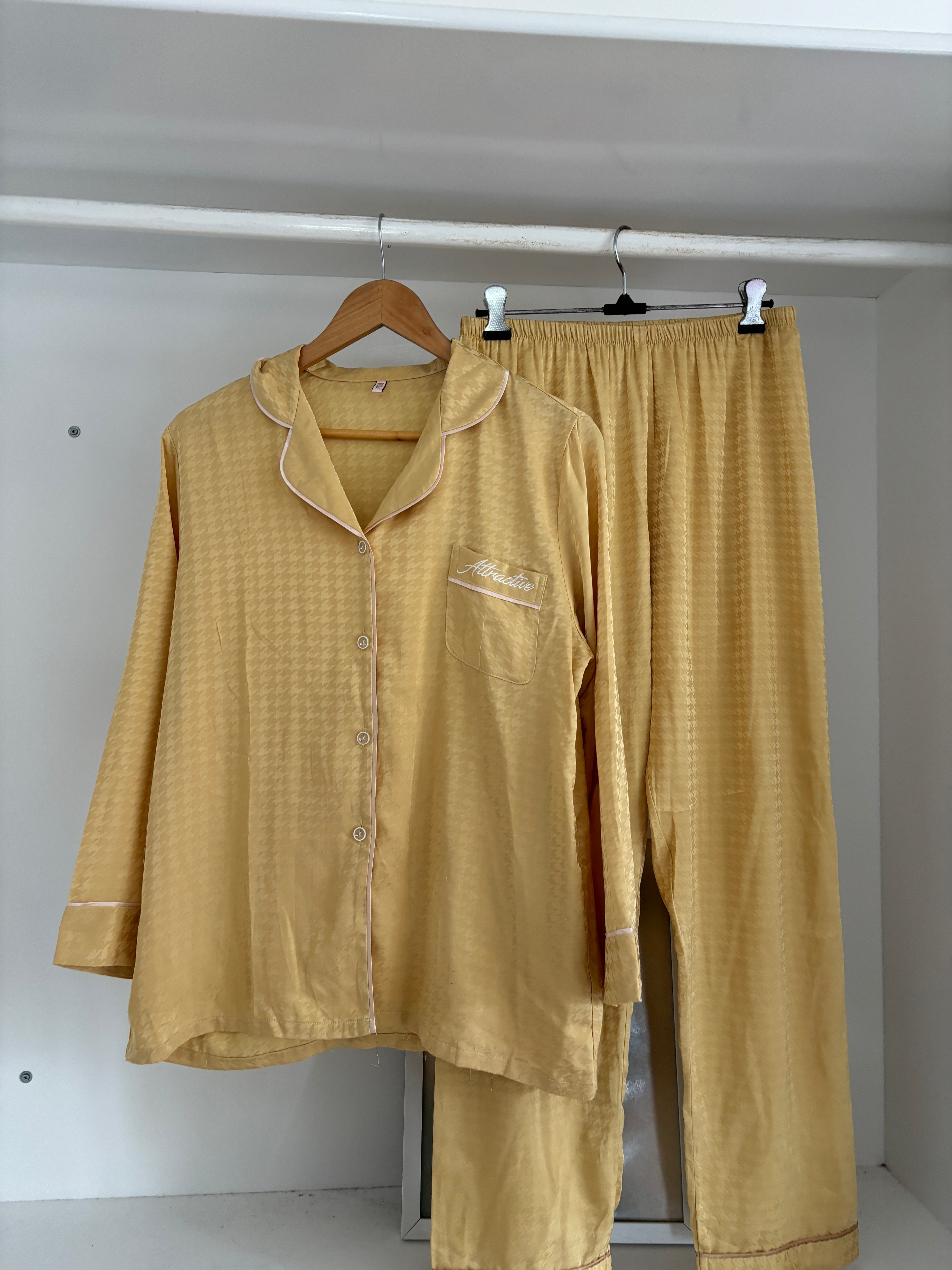 Yellow satin pj