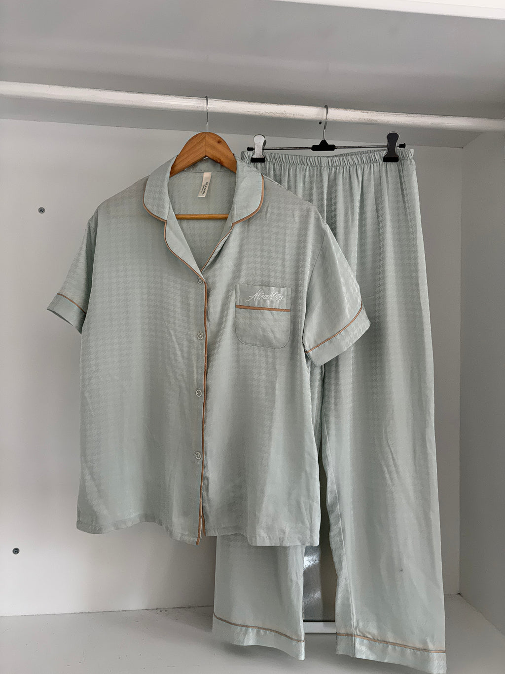 Sage green satin pj