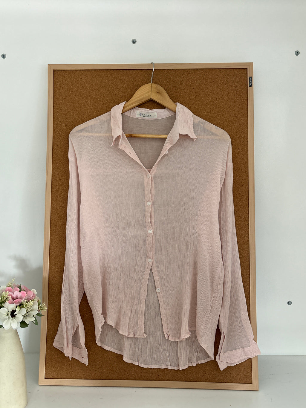 Pink sheer shirt