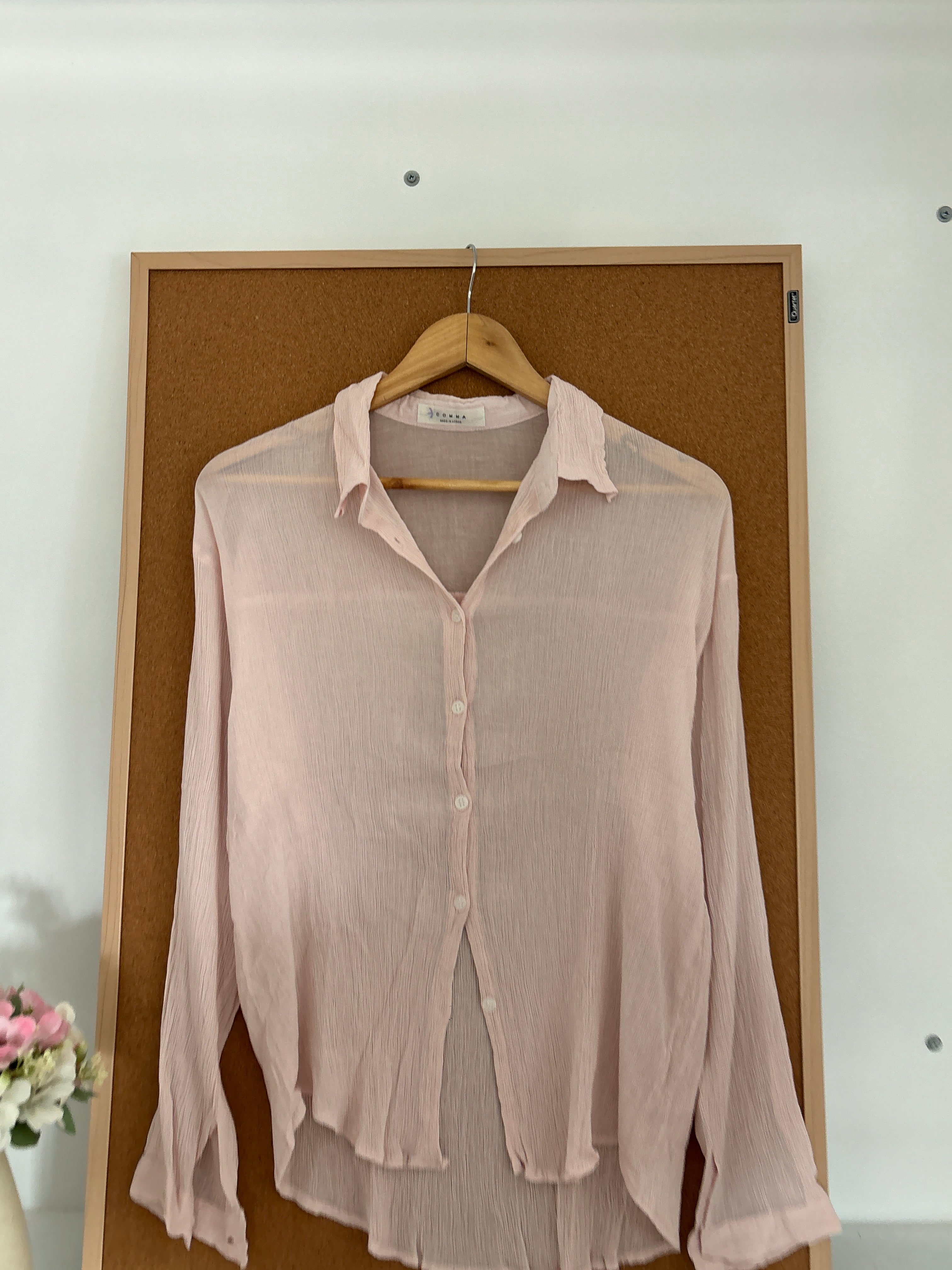 Pink sheer shirt