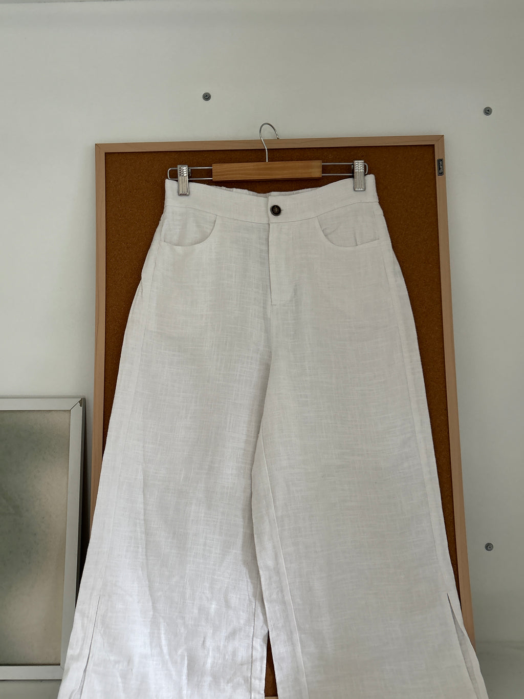 White linen pants
