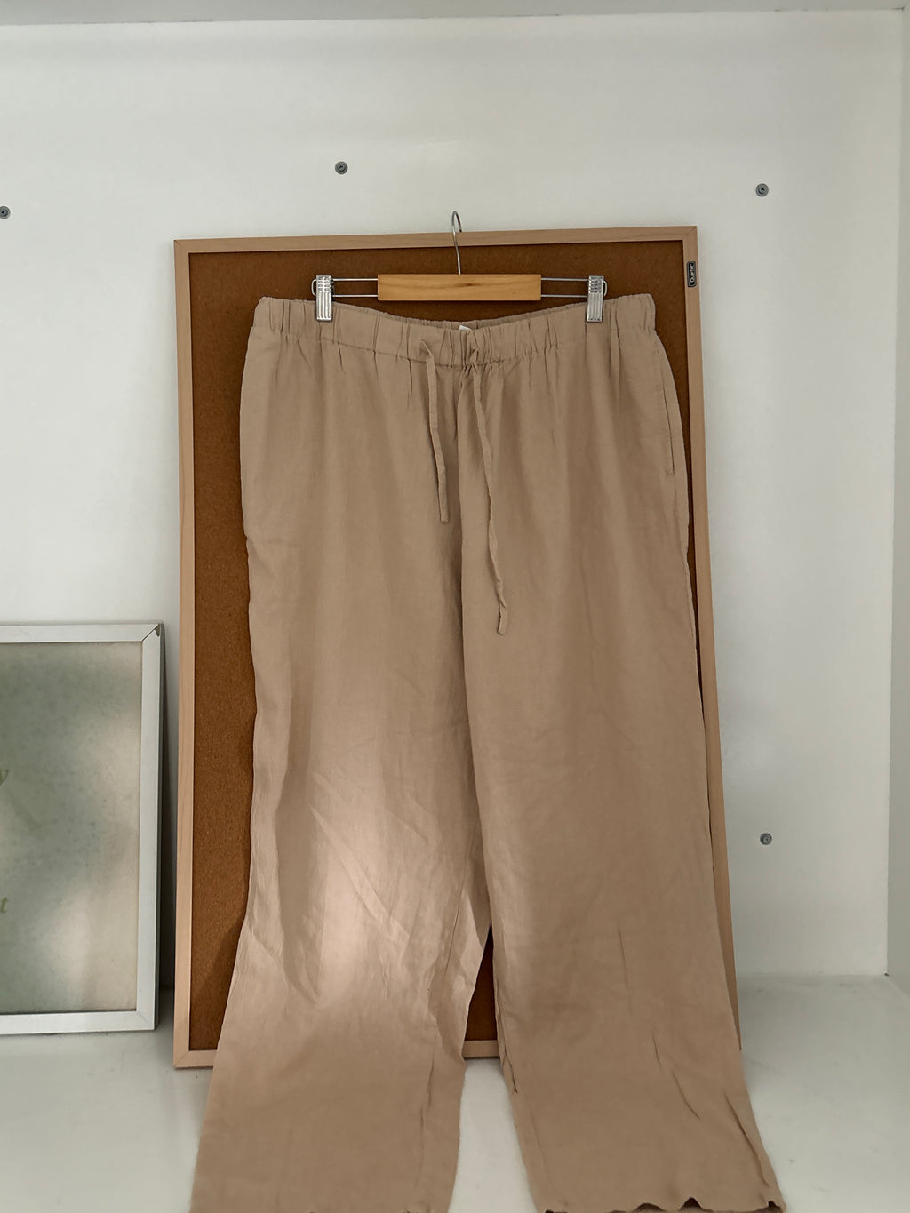 Warm beige linen trousers