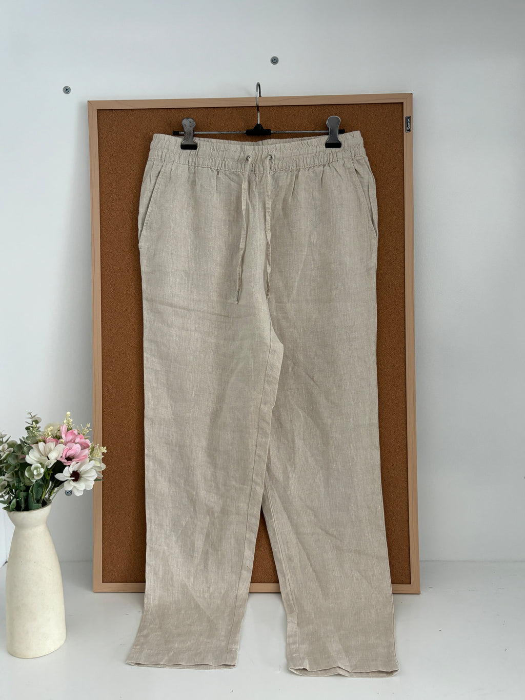 Beige linen trouser