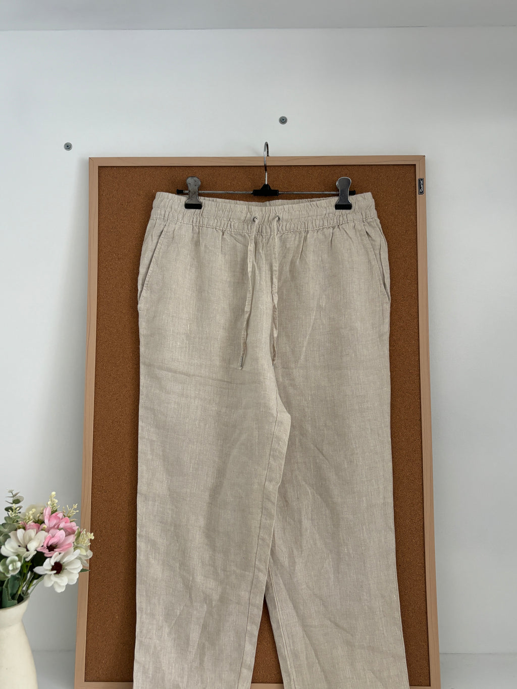 Beige linen trouser