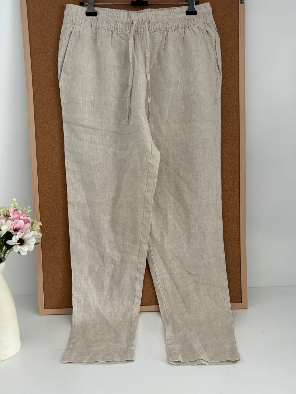 Beige linen trouser