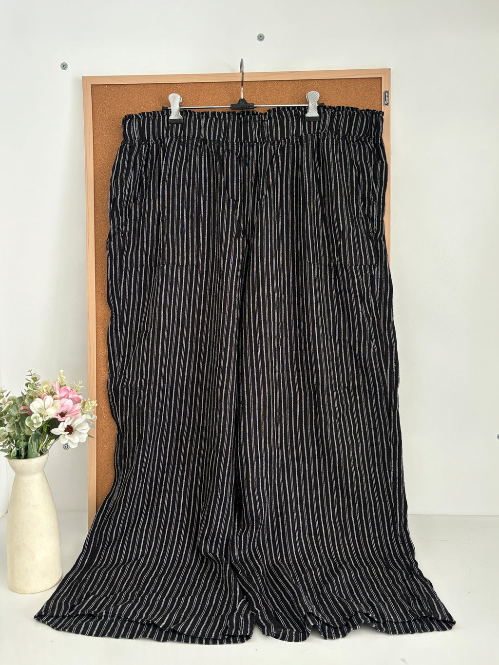 Striped linen trouser