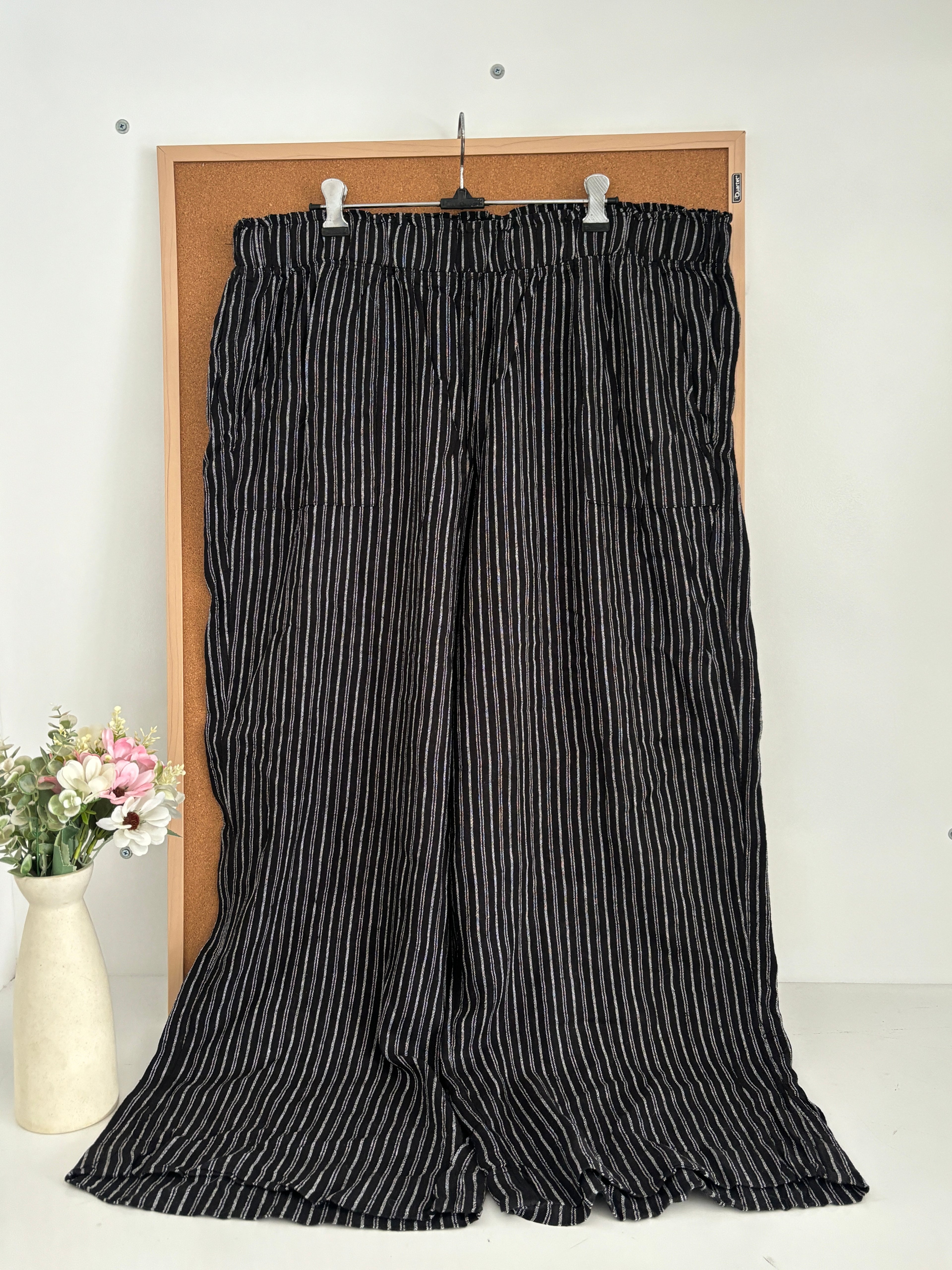 Striped linen trouser