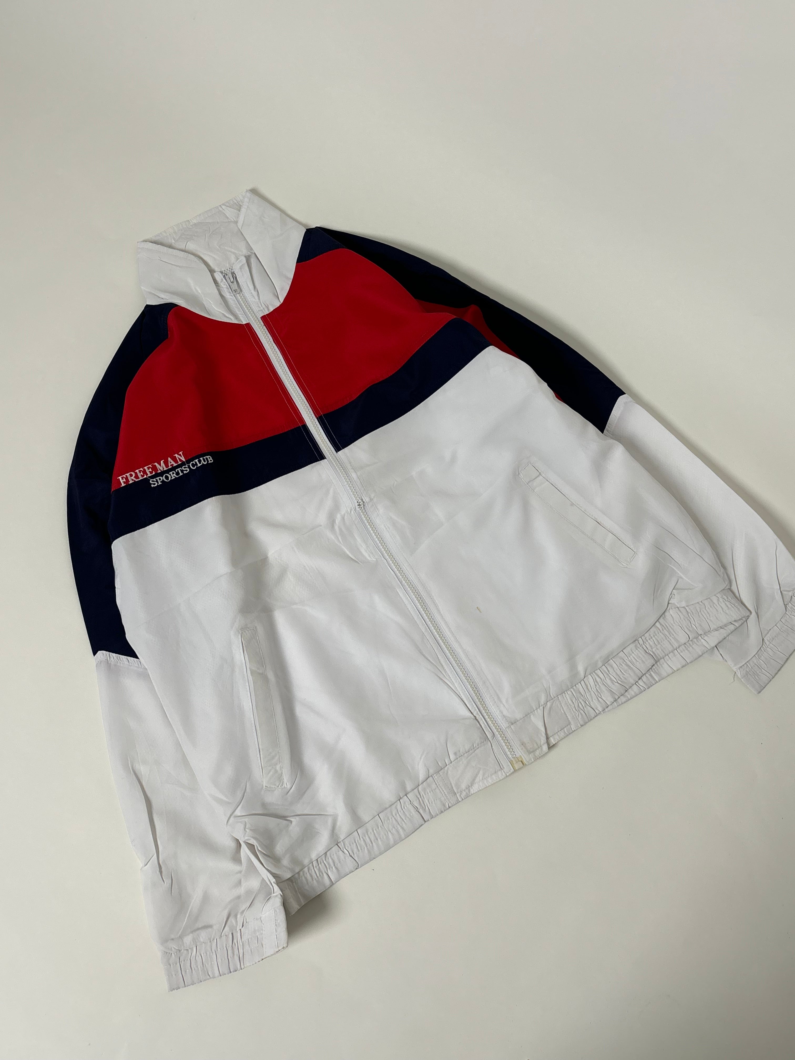 retro-style lightweight sports windbreaker