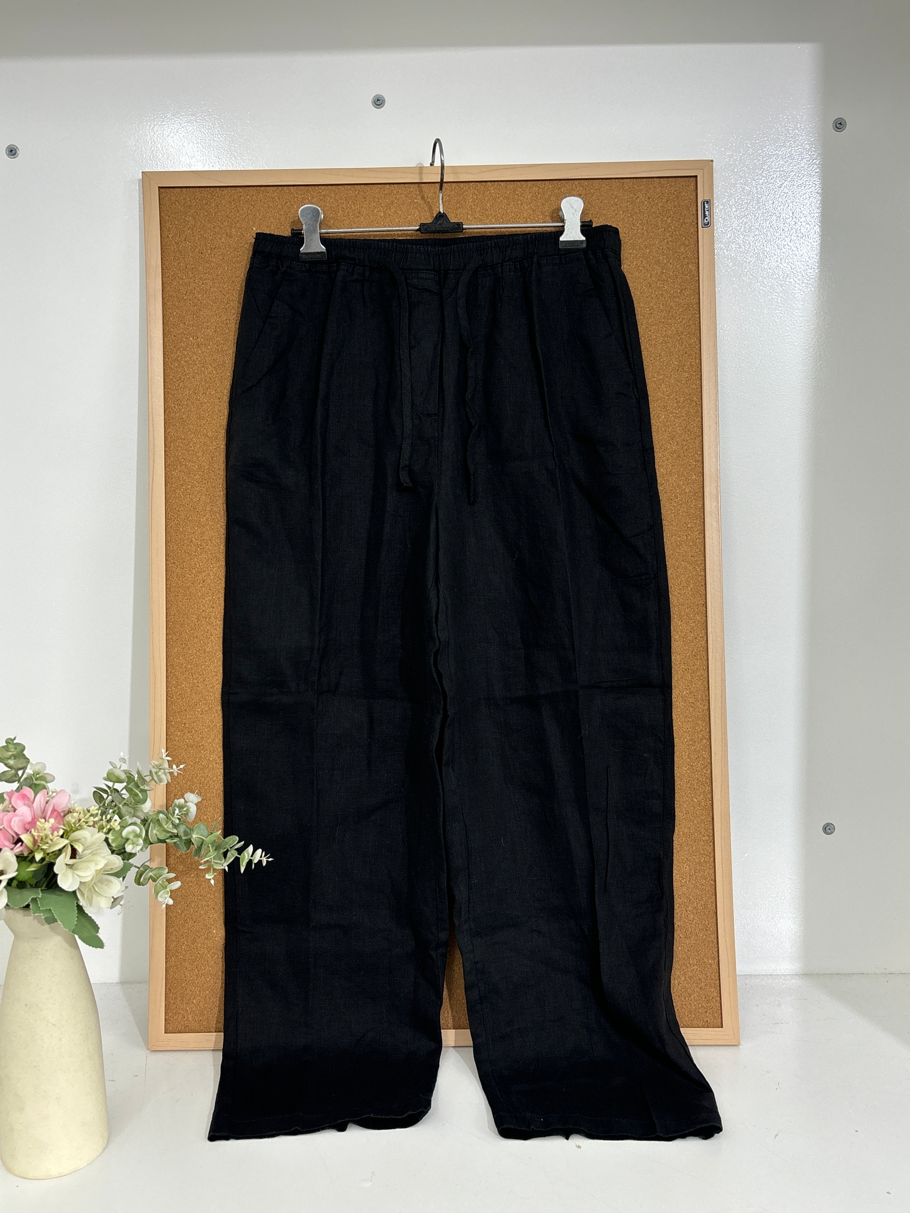 Linen trousers(black)