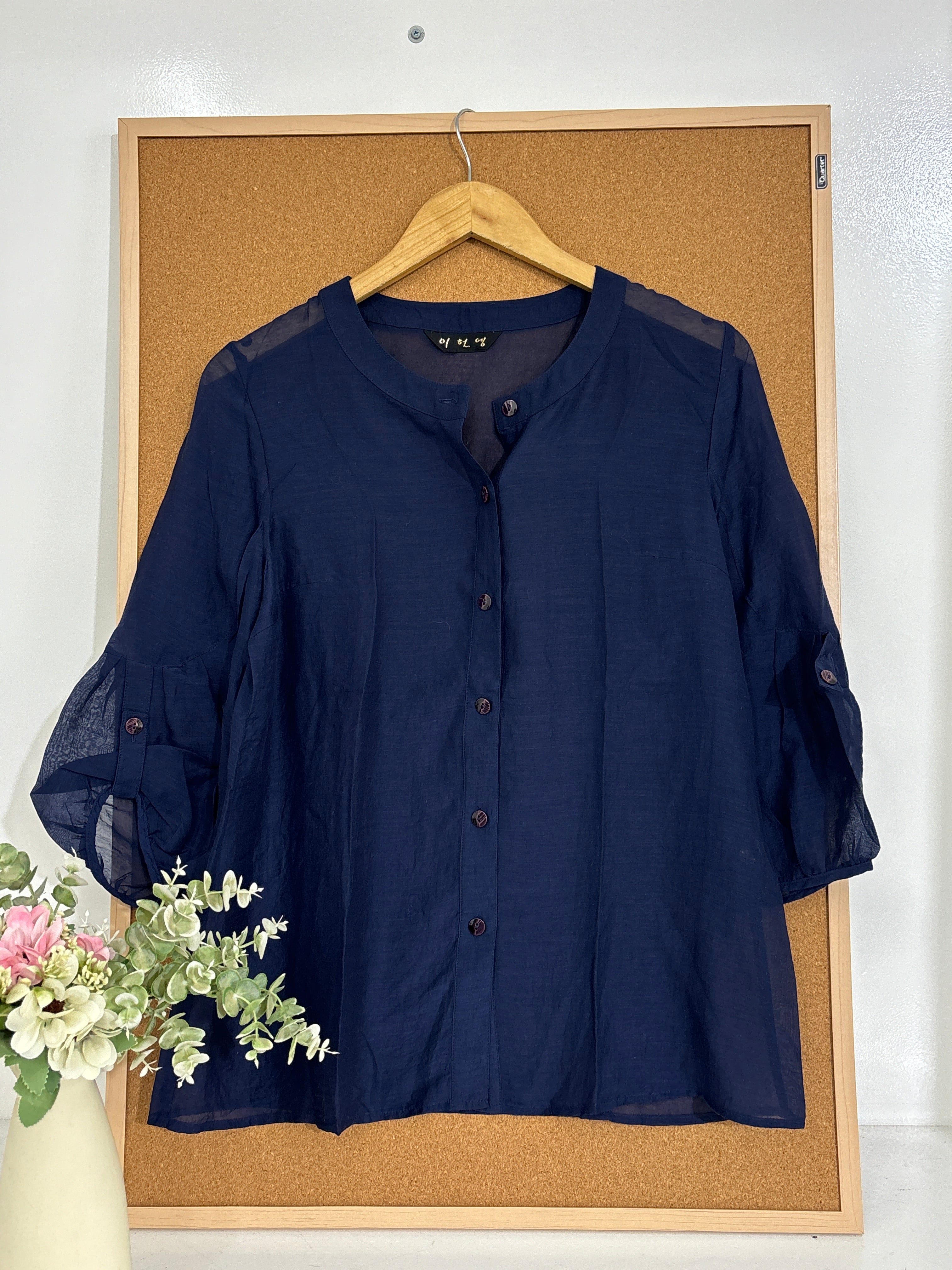 Blue sheer tunic