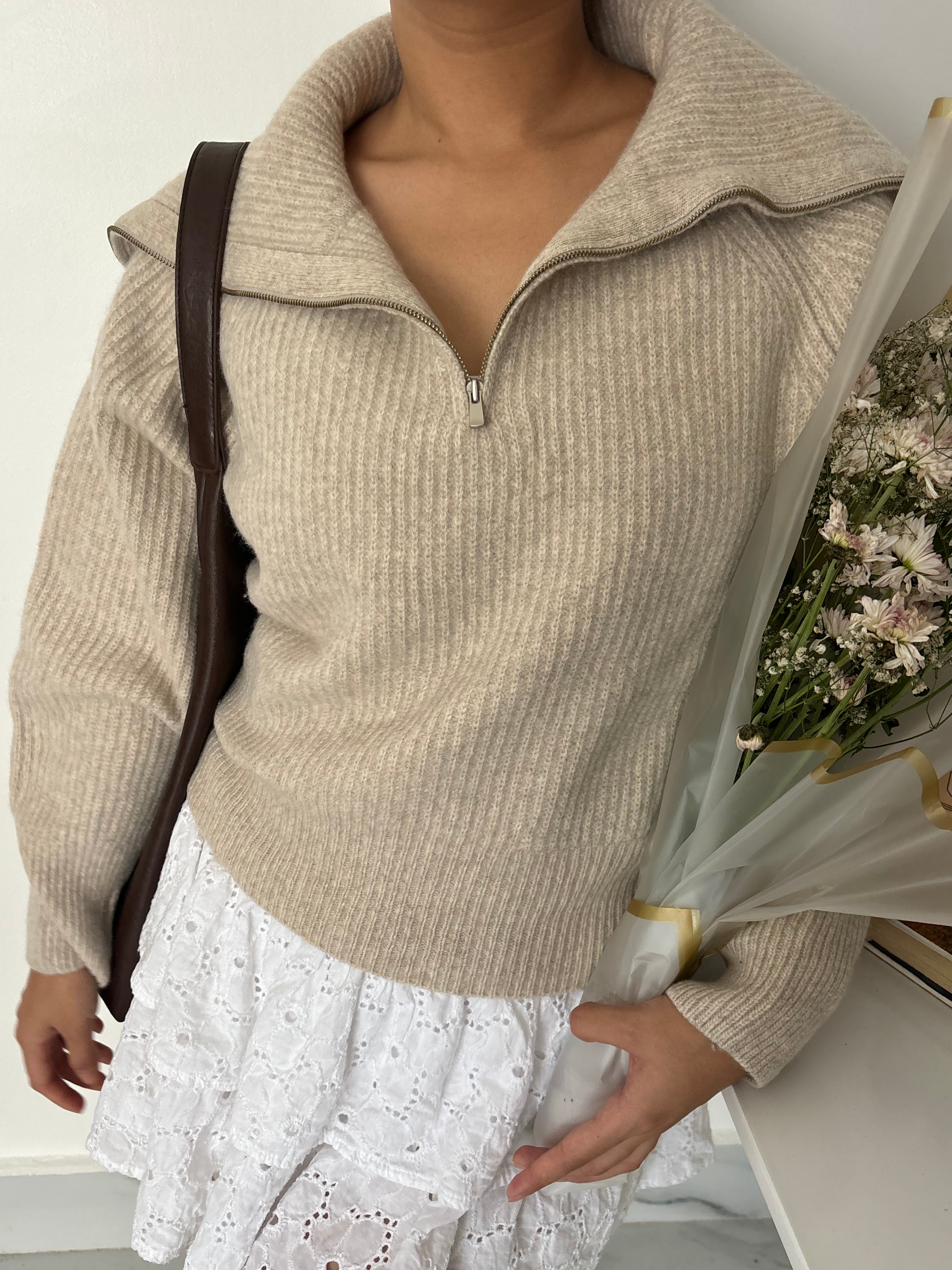 Half zipper sweater