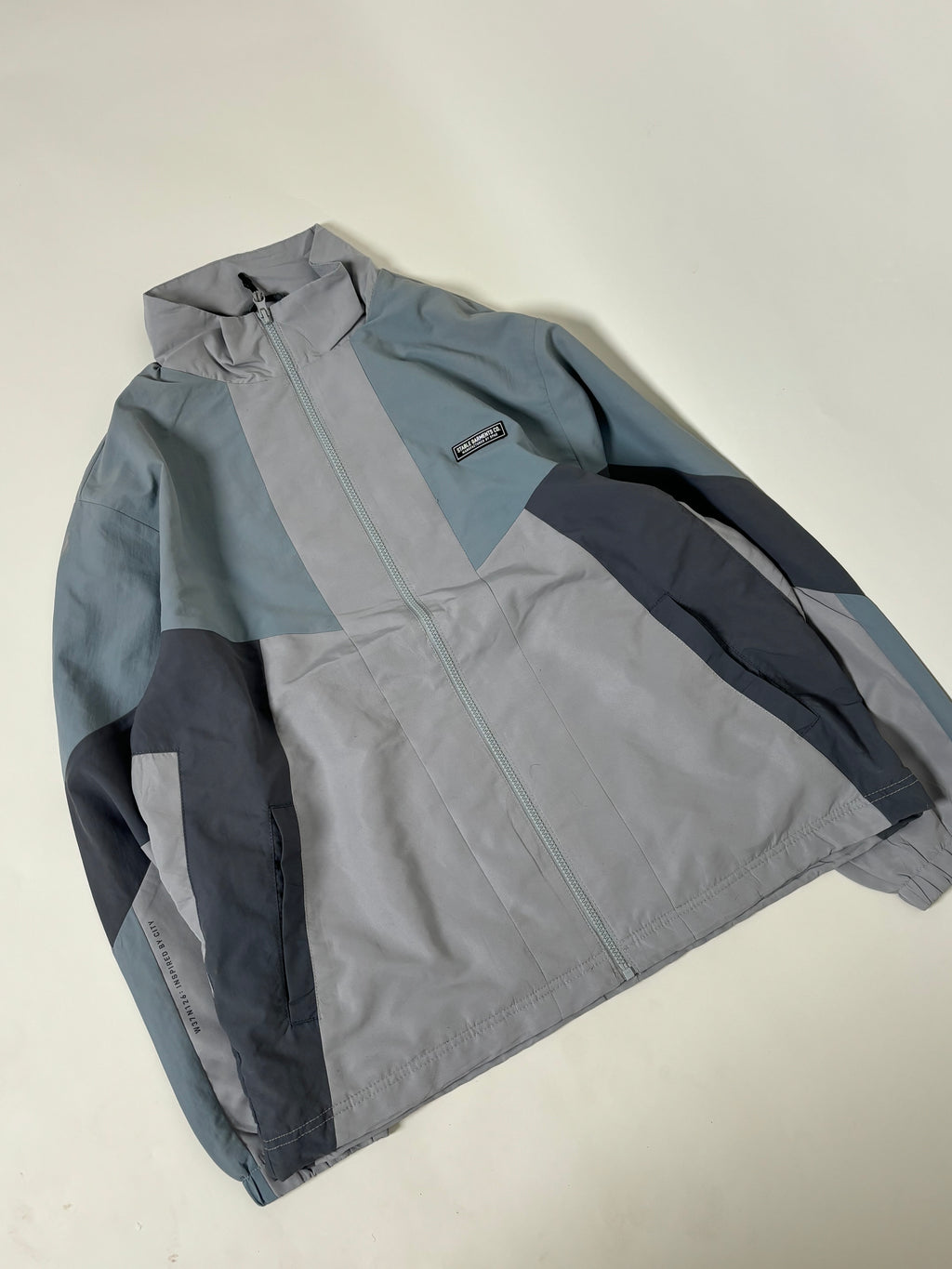 color-blocked zip-up jacket