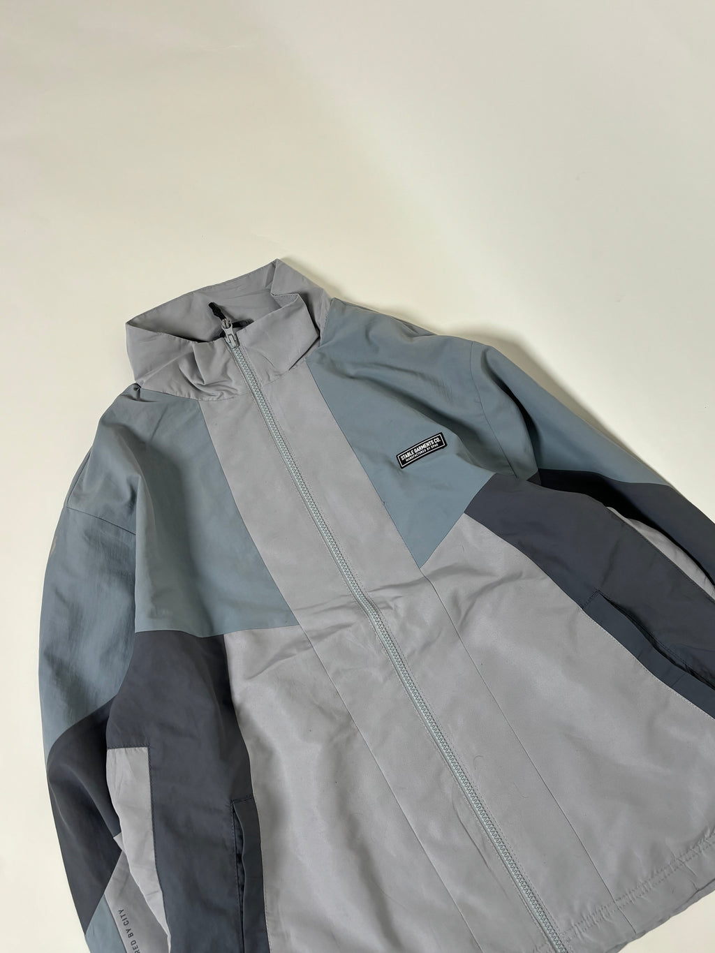 color-blocked zip-up jacket