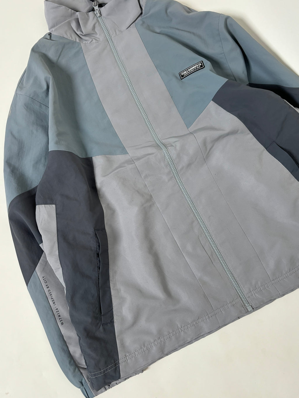 color-blocked zip-up jacket