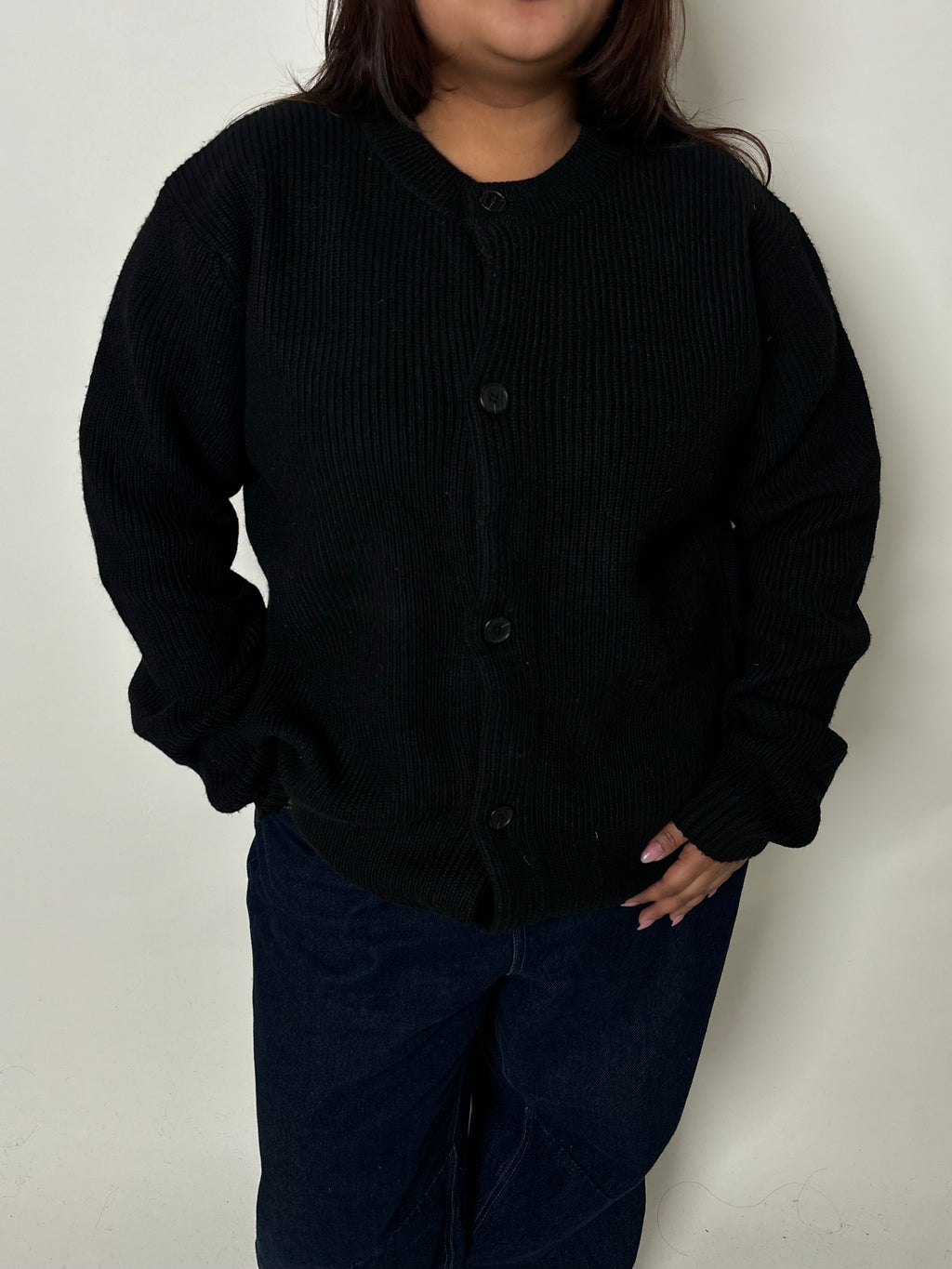 Black cardigan