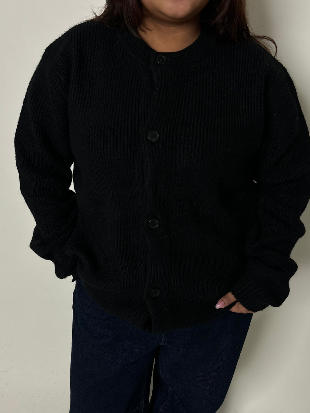 Black cardigan