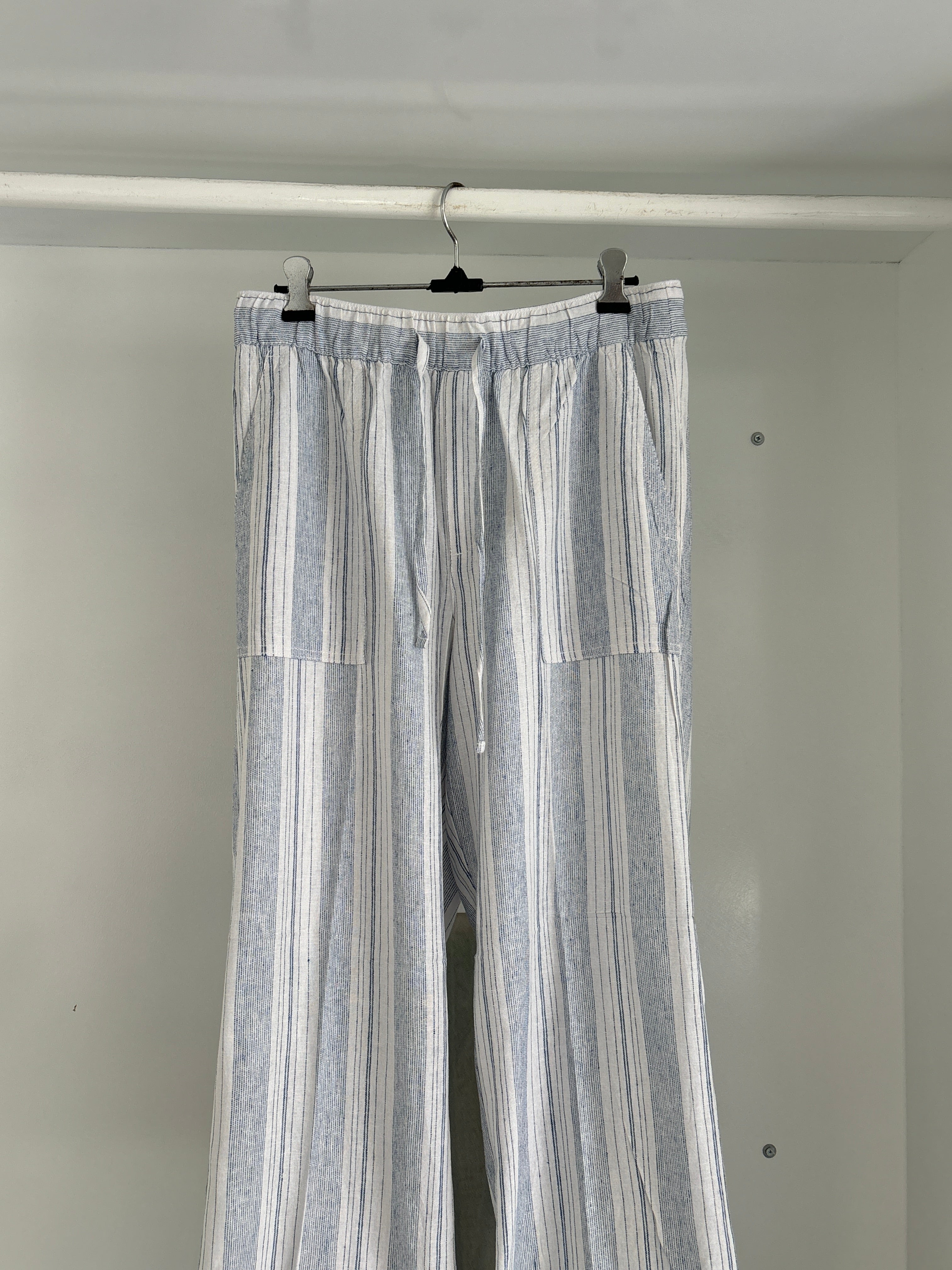Striped linen trouser