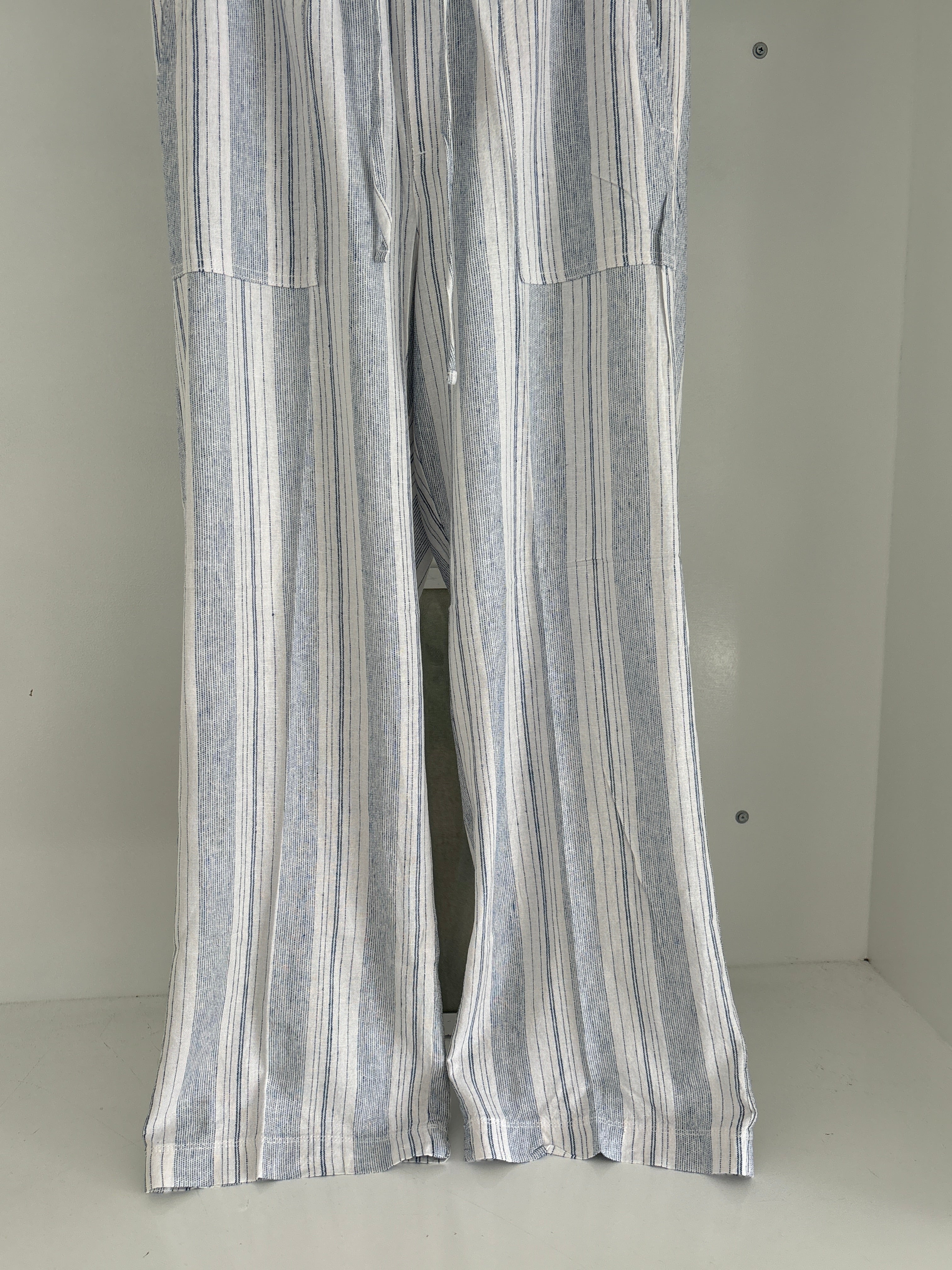 Striped linen trouser