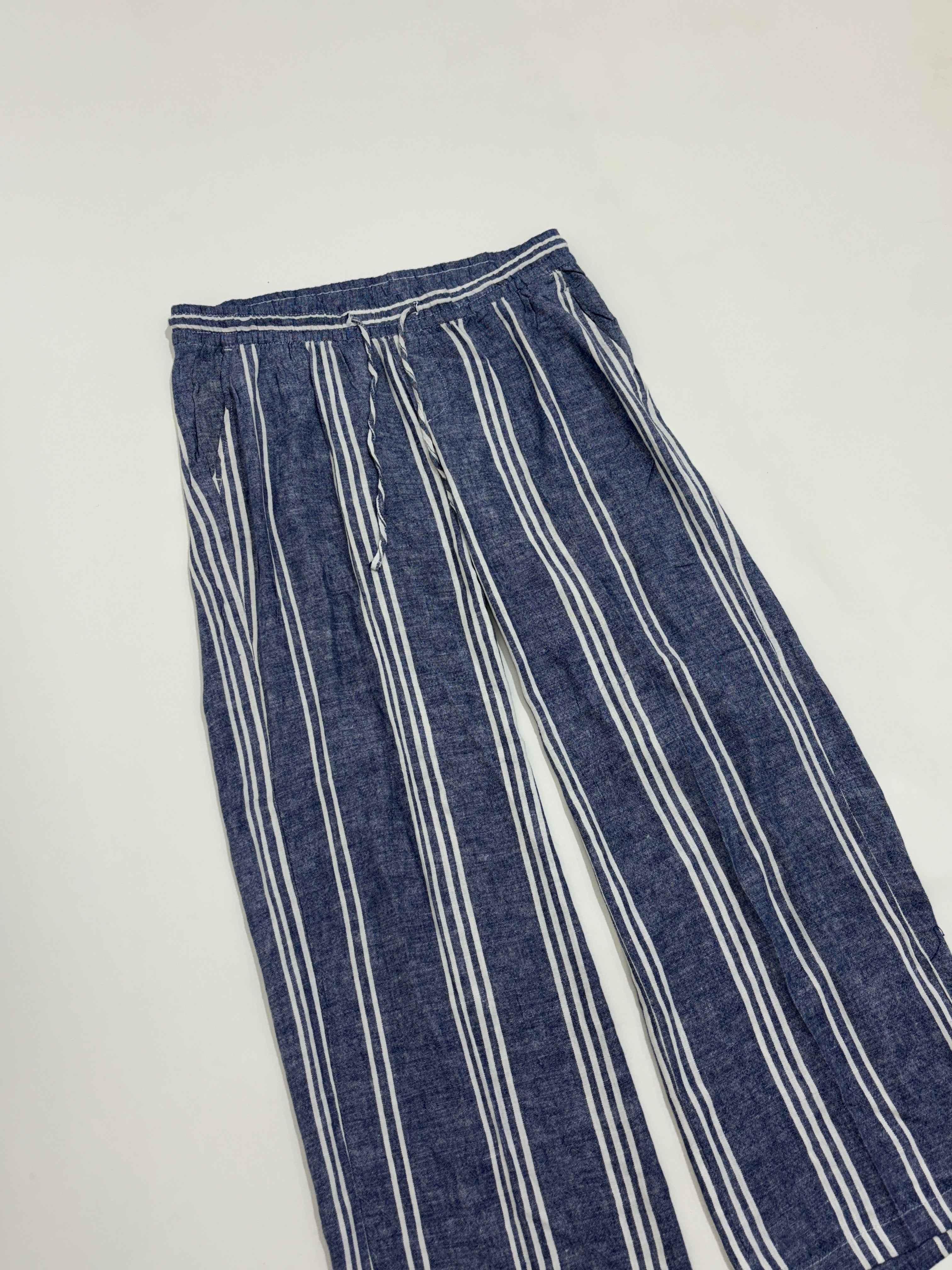 Striped linen trouser