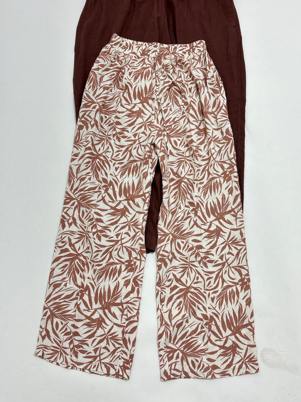 Printed linen trouser