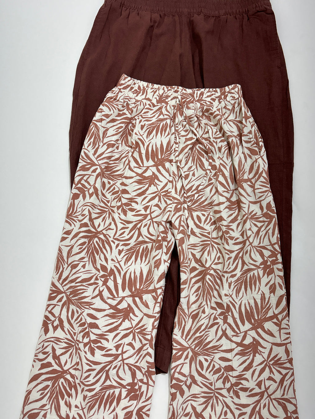 Printed linen trouser